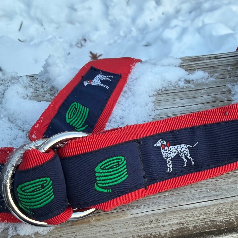 C.K.Bradley D Ring Belt fabric Dog And Hose 38” Adjustable Tally Ho Designs Men
